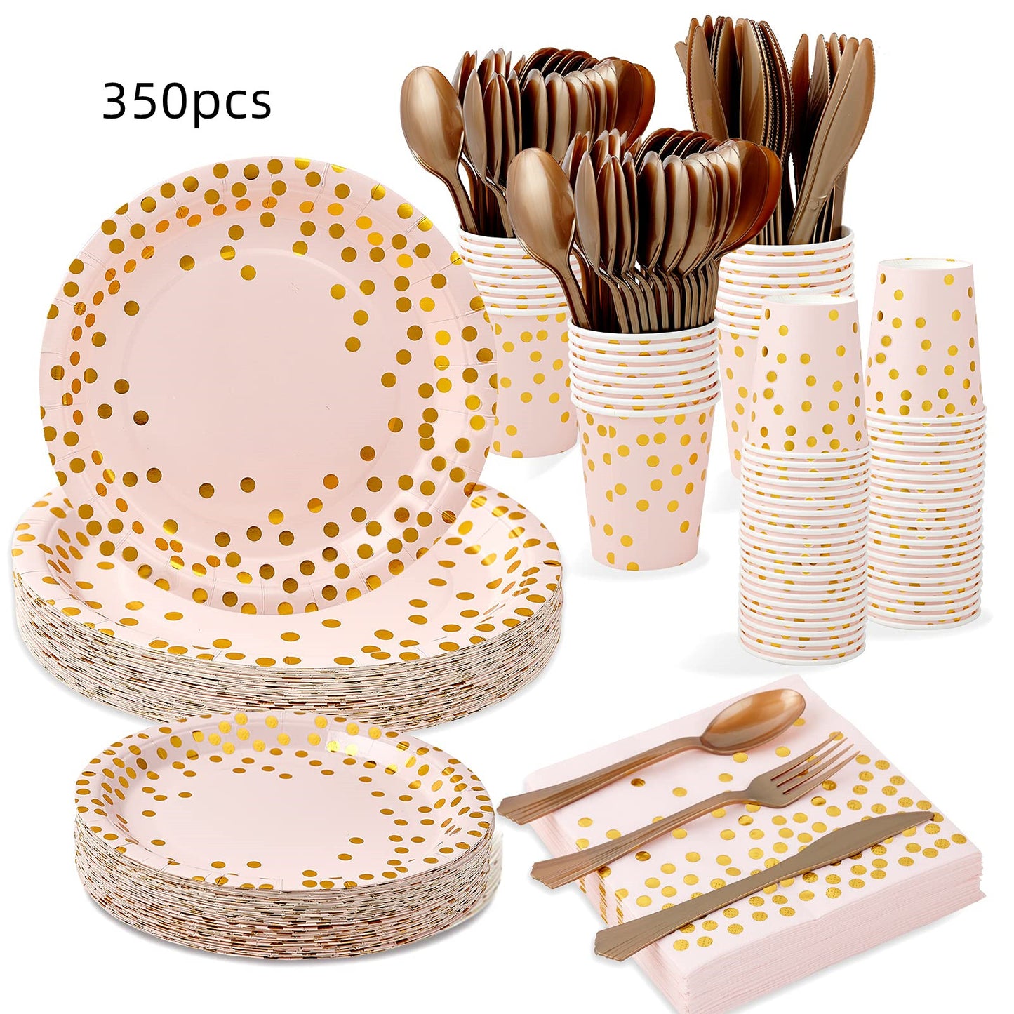 Bronzing Polka Dot Party Cutlery Knife Fork Spoon