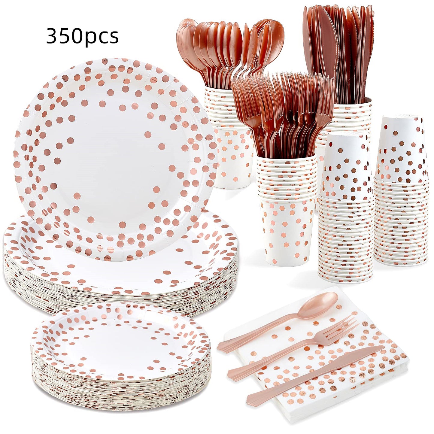 Bronzing Polka Dot Party Cutlery Knife Fork Spoon