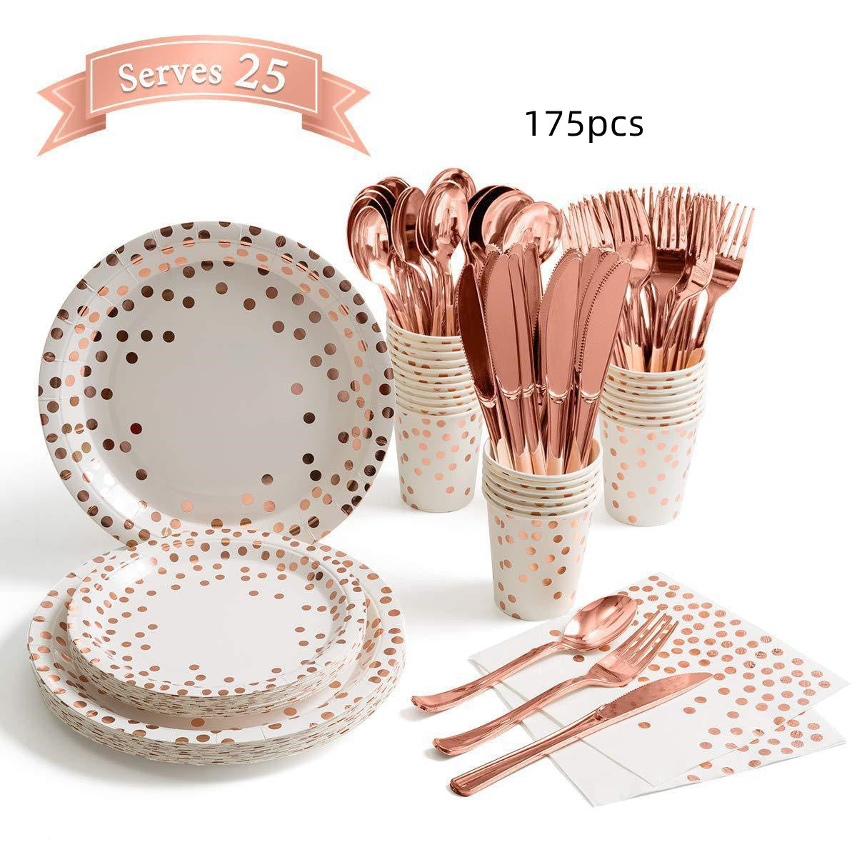 Bronzing Polka Dot Party Cutlery Knife Fork Spoon