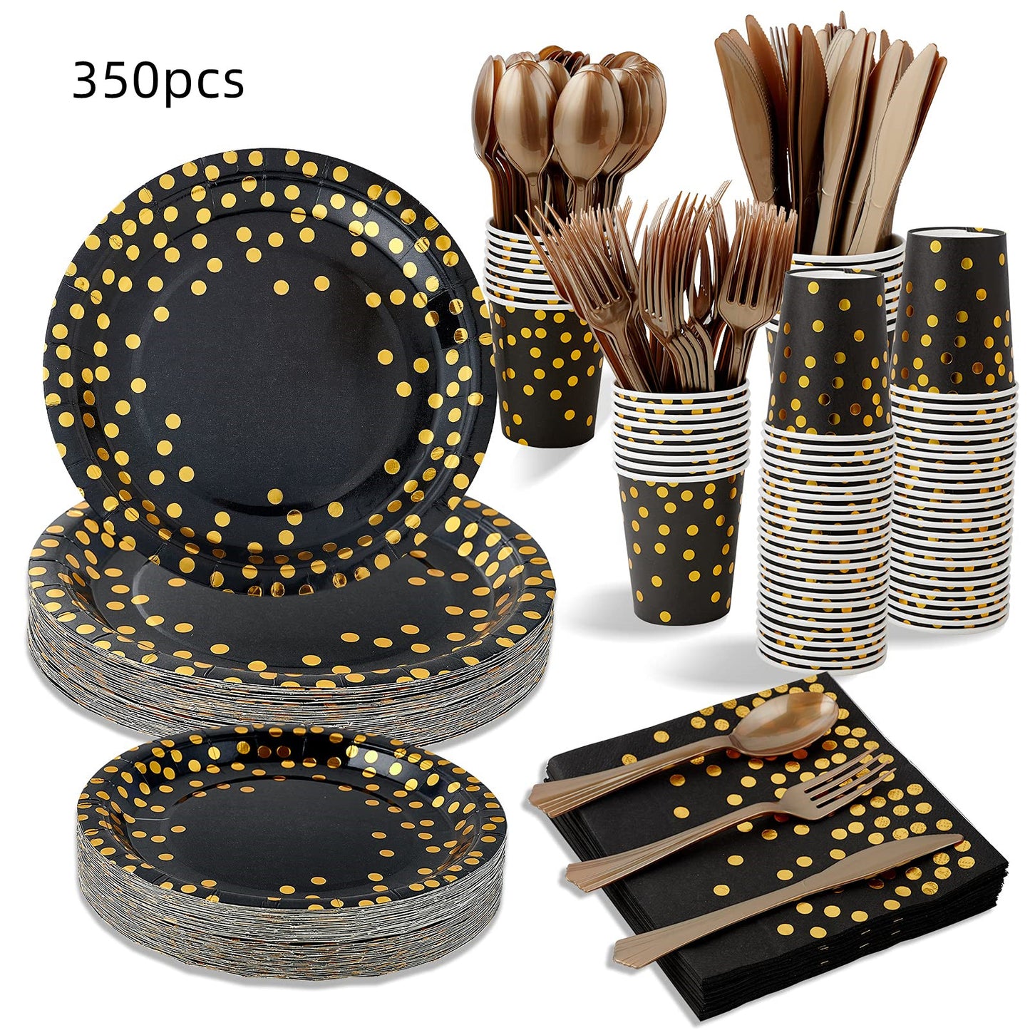 Bronzing Polka Dot Party Cutlery Knife Fork Spoon